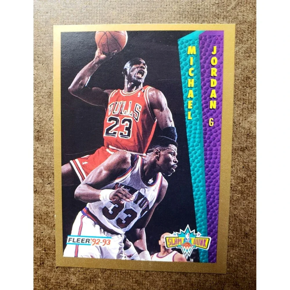 1992-93 Fleer MICHAEL JORDAN SLAM DUNK NBA Basketball Card 273 Chicago Bulls HOF